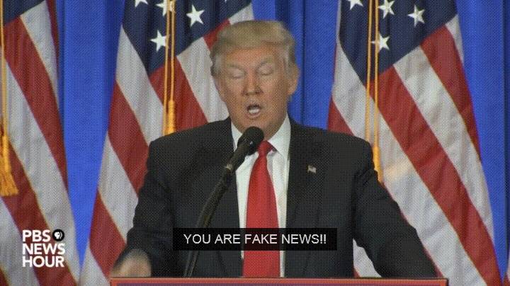 Trump Telling them it's fake news